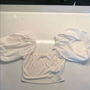 Abercrombie & Fitch White Puff Sleeve Blouse